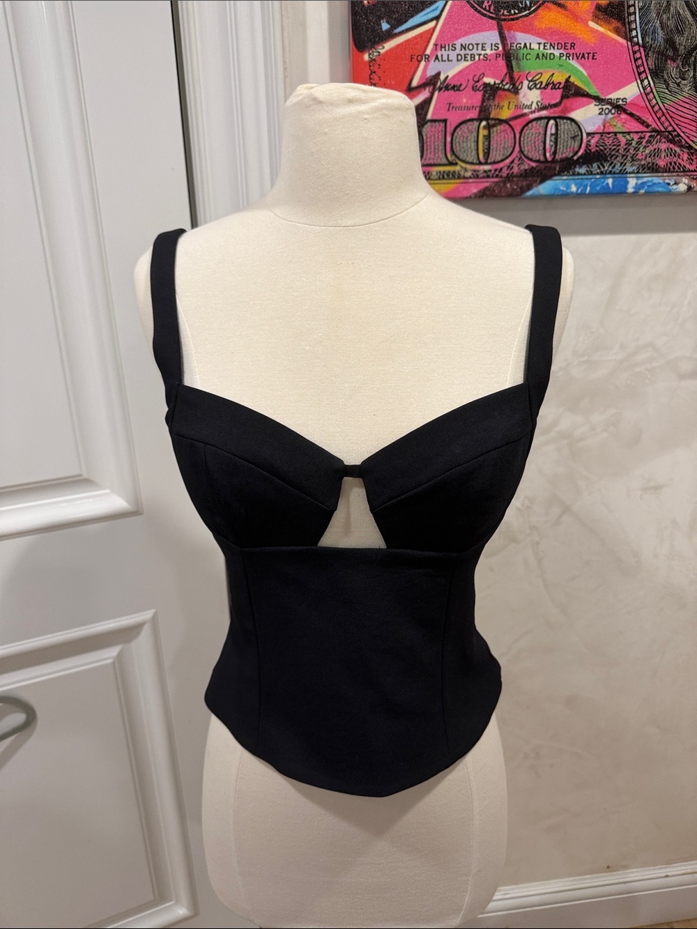 Kookai Black Structured Bustier Tank Top
